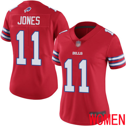 Women Buffalo Bills #11 Zay Jones Limited Red Rush Vapor Untouchable NFL Jersey